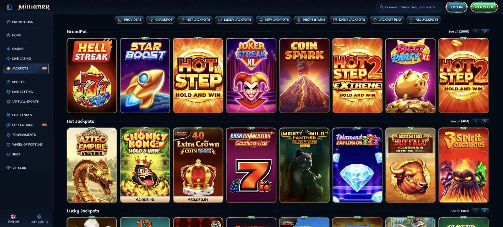 Jackpots Millioner Casino Connexion: Jackpots