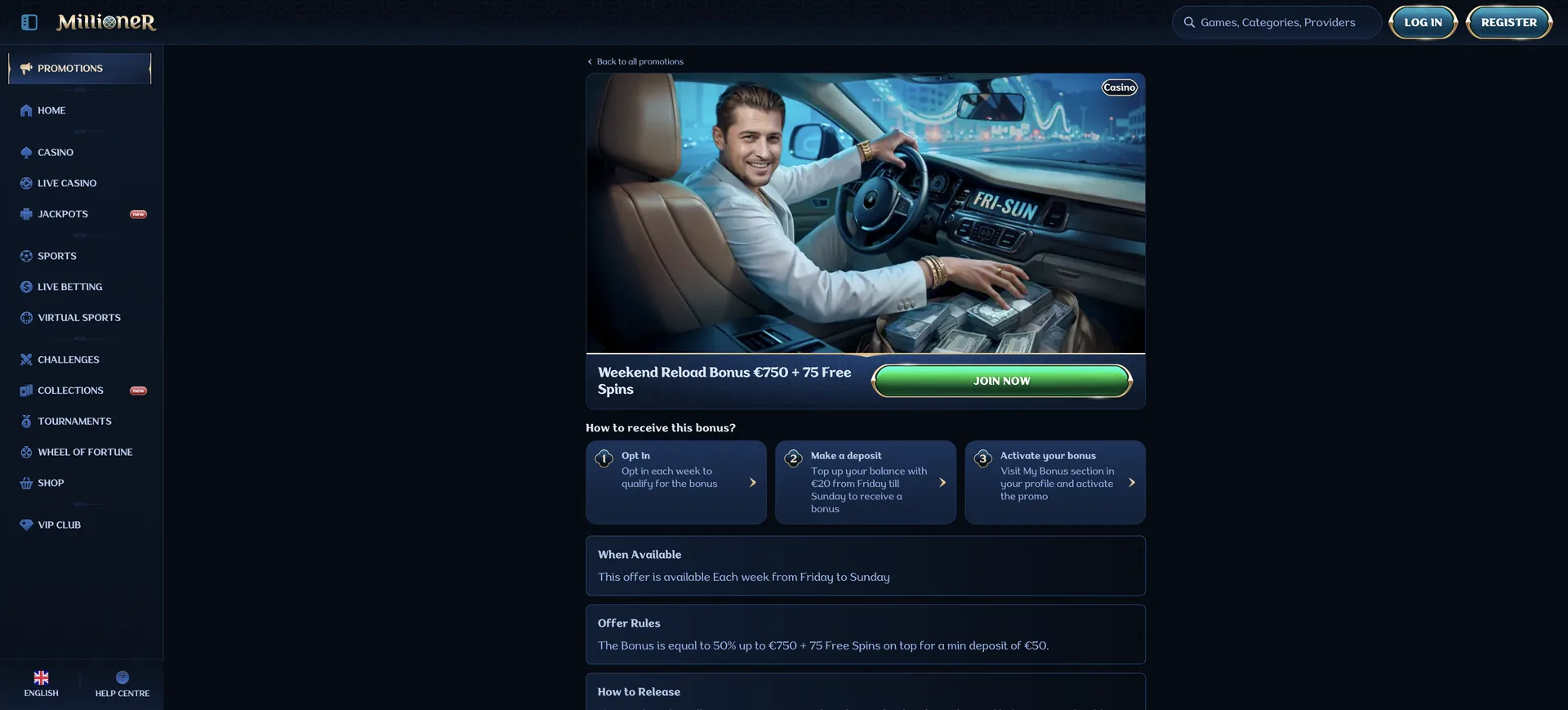 Millioner Casino Bonus: 5