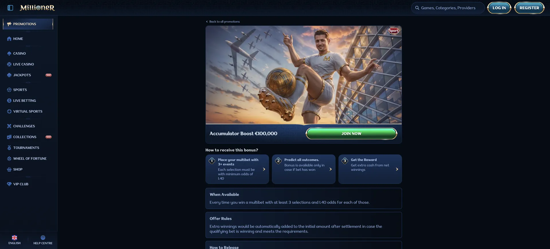 Millioner Casino Avis: Accumulator Boost