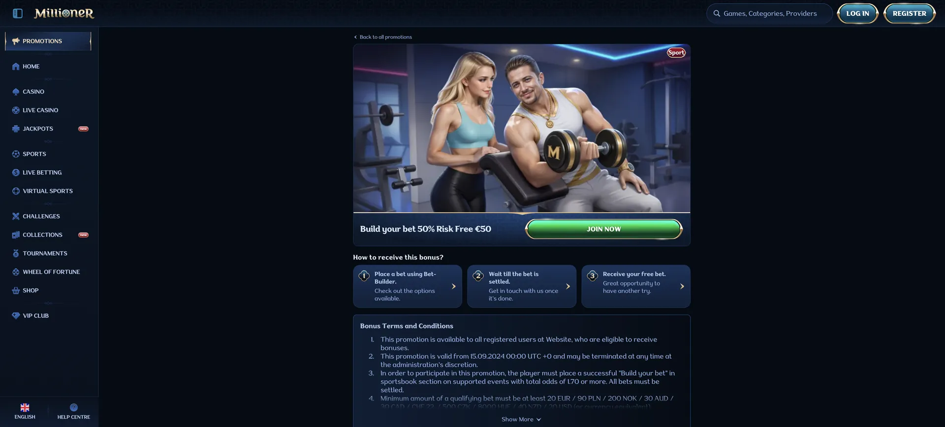 Bet Builder 50 Millioner Casino Connexion: Bet Builder 50