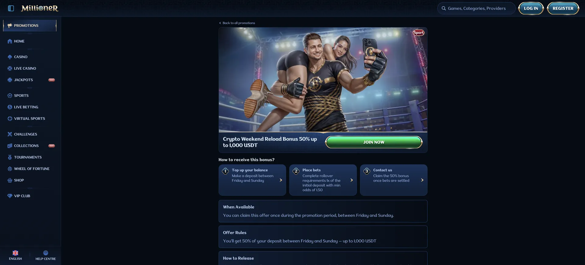 Millioner Casino Retrait: Crypto Weekend Reload Sport