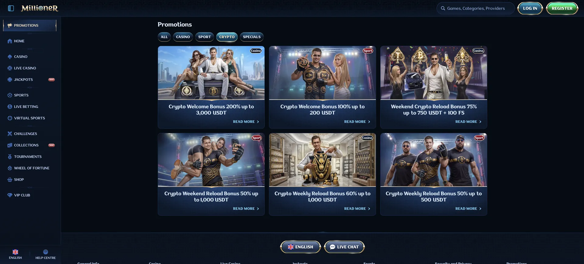 Millioner Casino en Direct: Crypto