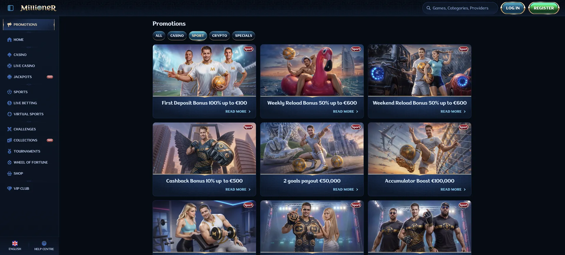 Millioner Casino Application: Sport